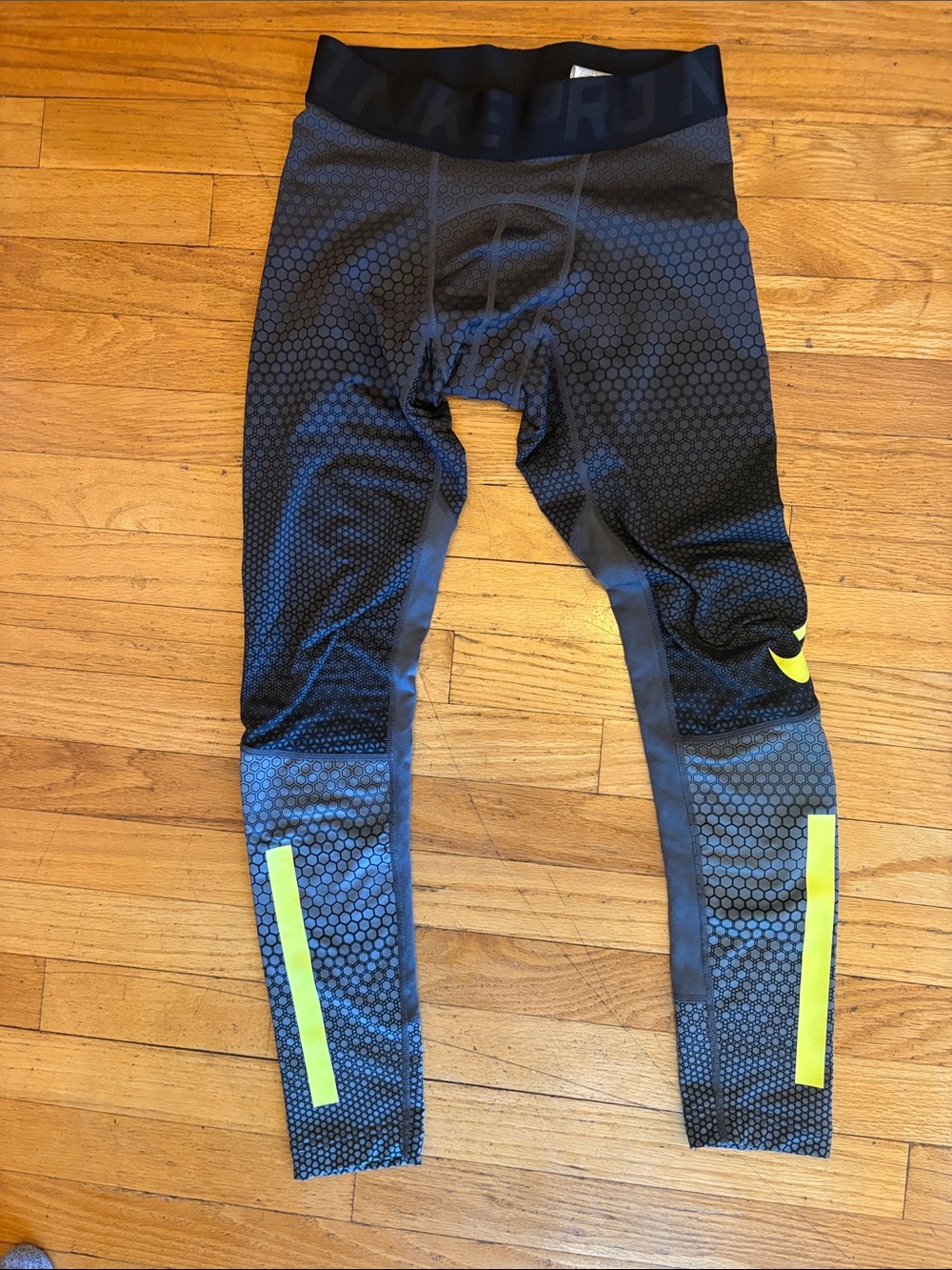 Nike pro hyper-warm Compression Tights with Neon Yellow Accents-Men’s